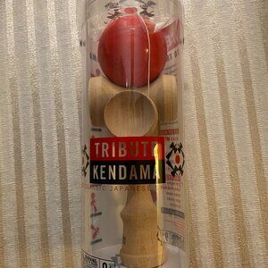 TRIBUTE KENDAMA 5 CUP RED NEW CONDITION WOOD HAND MADE